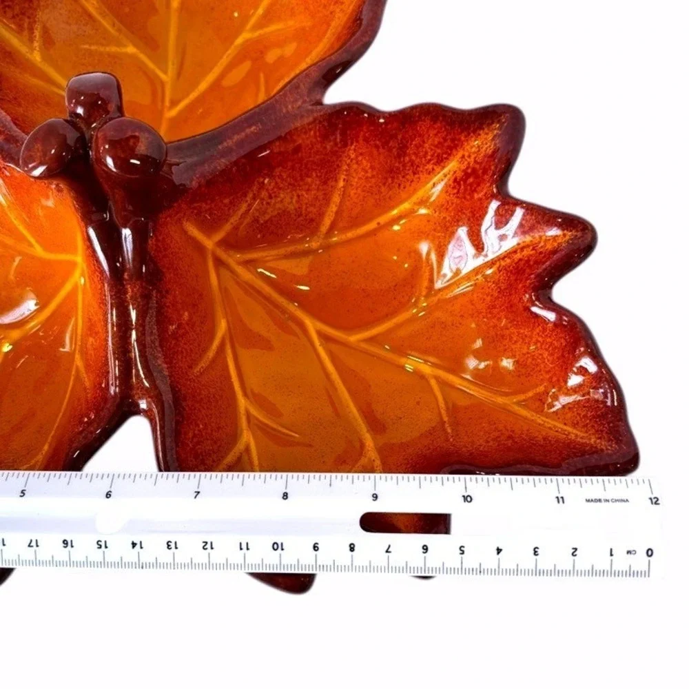Better Homes & Gardens Heritage Maple Leaf Divided Serving Dish Ceramic Retired